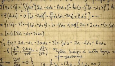 Page of old textured vintage paper with the calculation of the higher mathematics