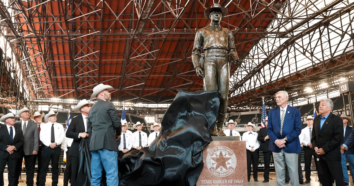 Statue removed from Dallas Love Field installed at Texas Rangers’ ballpark