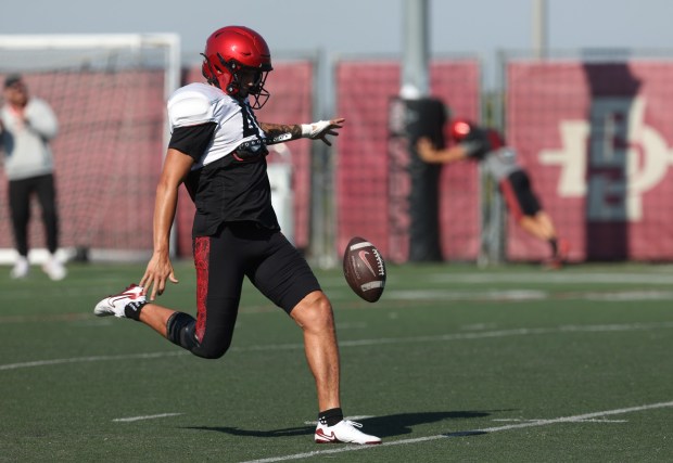 San Diego State's Tashi Dorje has an opportunity to be the Aztecs' new punter. (Hayne Palmour IV / For The San Diego Union-Tribune)