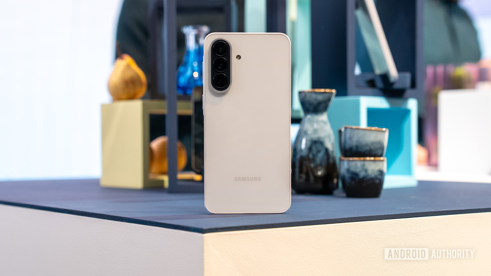 Samsung Galaxy A37 Awesome White stood up