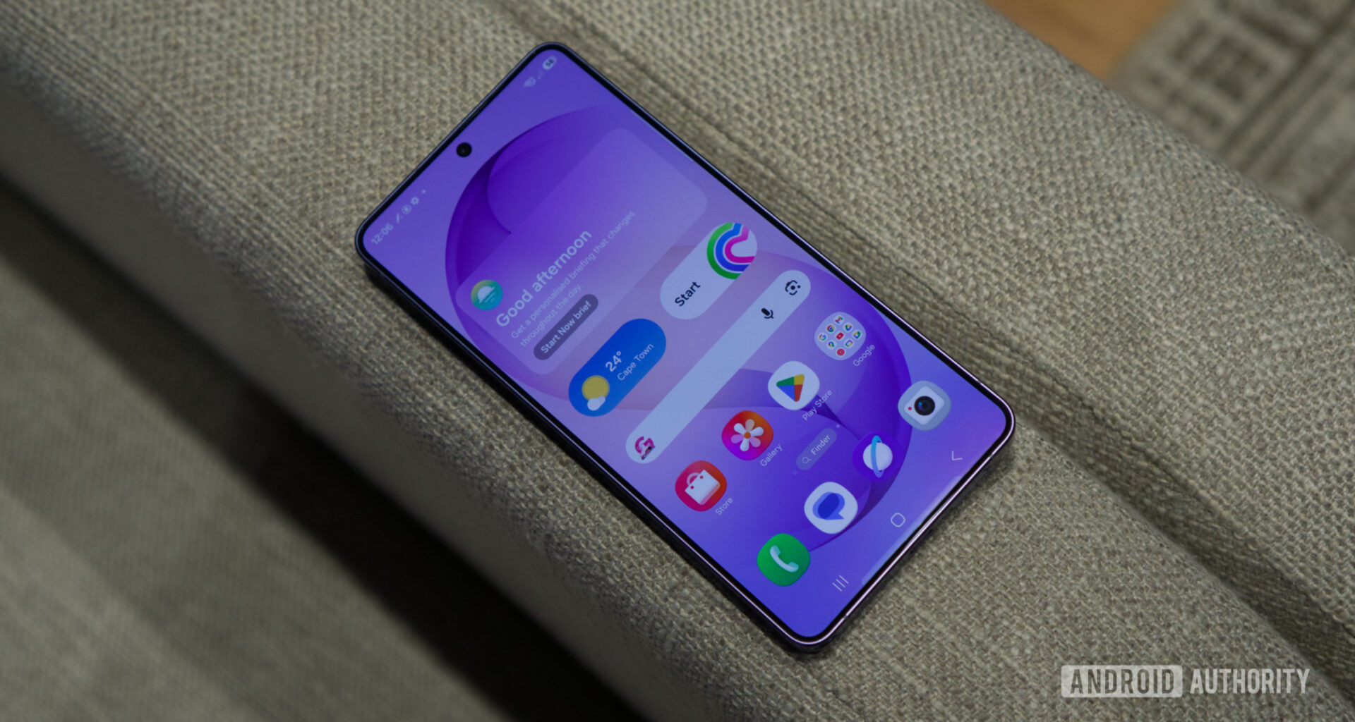 The Samsung Galaxy S26 Ultra, showing its home screen.