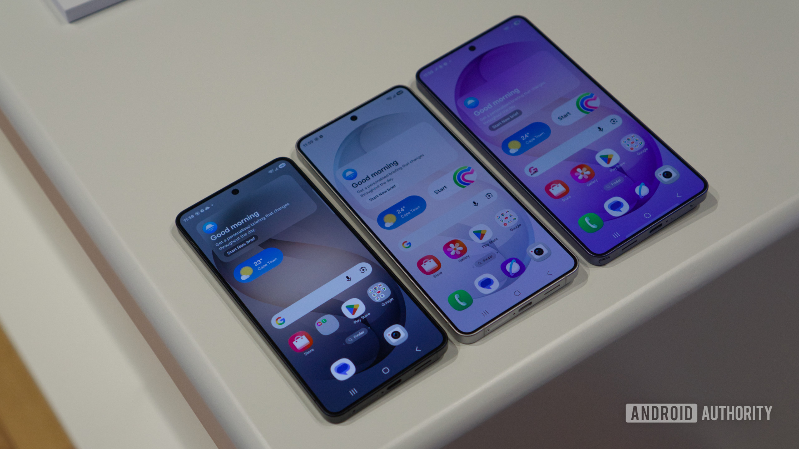 Samsung Galaxy S26 series showing screens