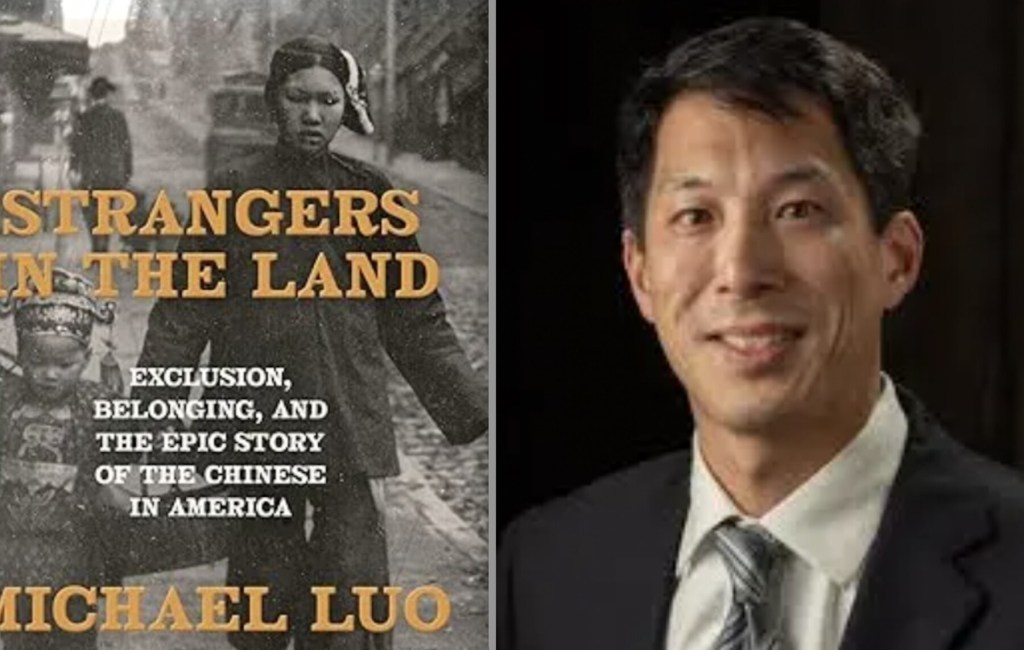 Author Michael Luo and his book Strangers in the Land, which he discussed in Portland in the Oregon Historical Societty's Mark O. Hatfield Lecture Series.