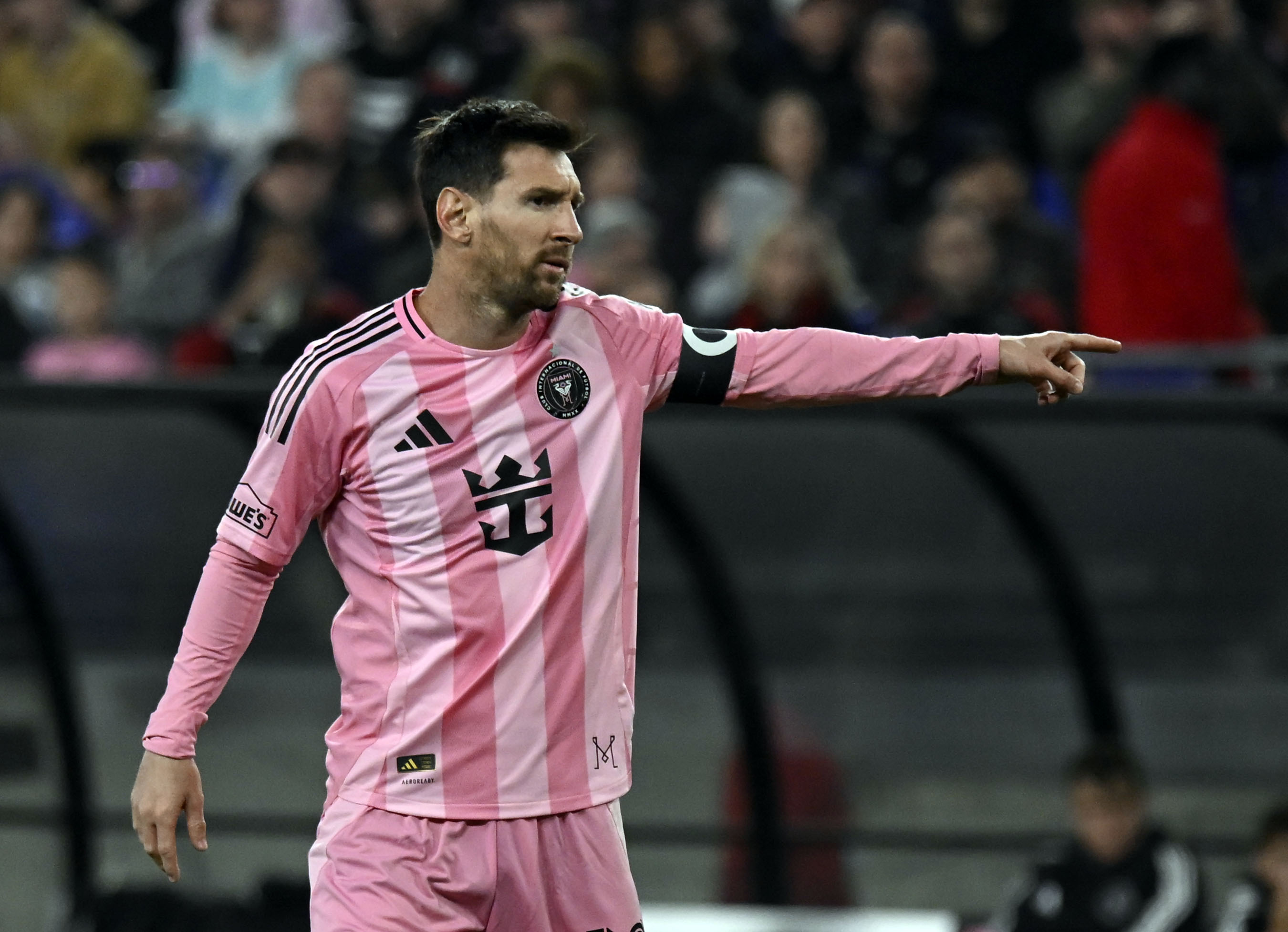 Inter Miami star player Lionel Messi plays against DC United...