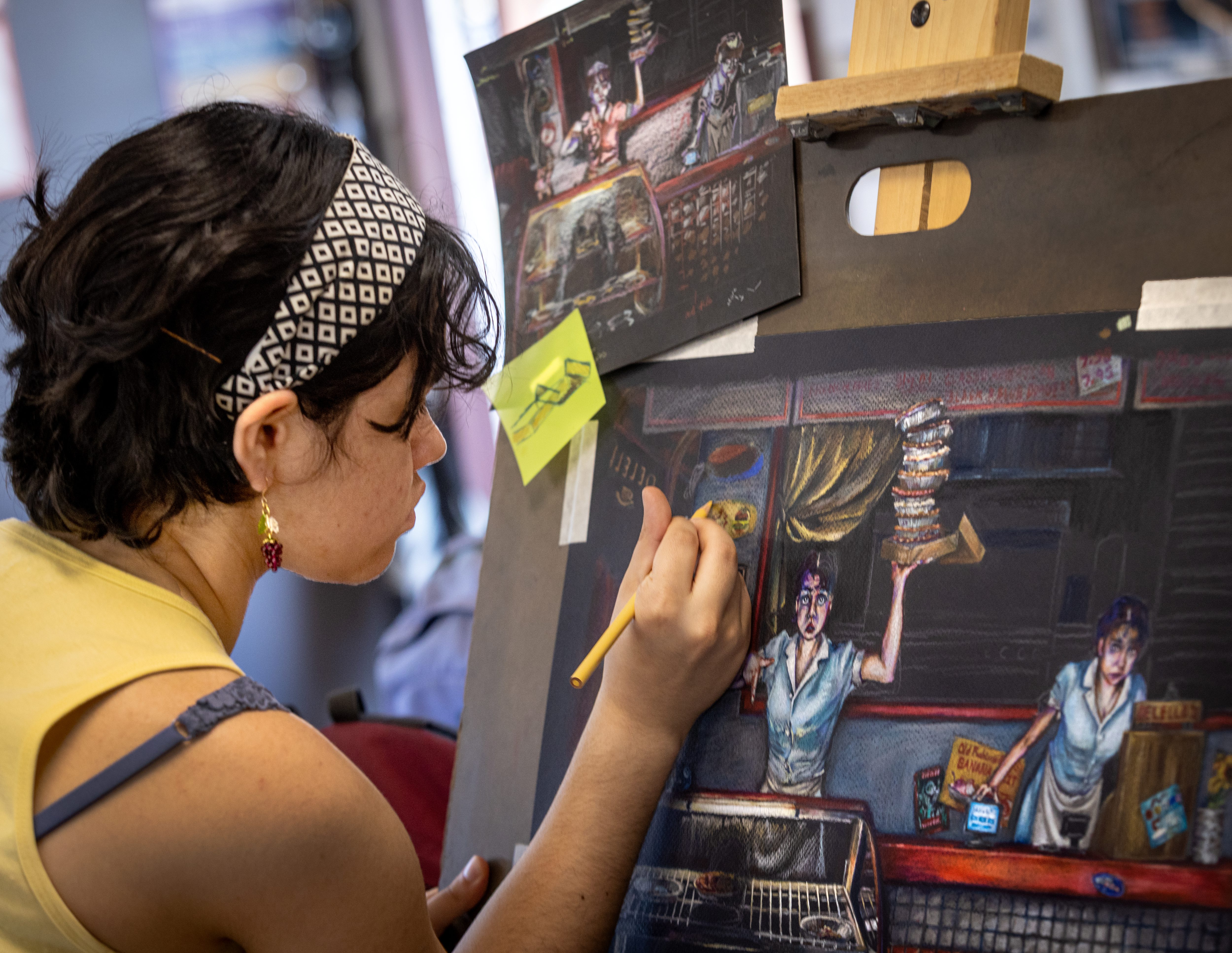 Alex BoÃºrde, a junior in the ArtQuest visual arts specialty,...