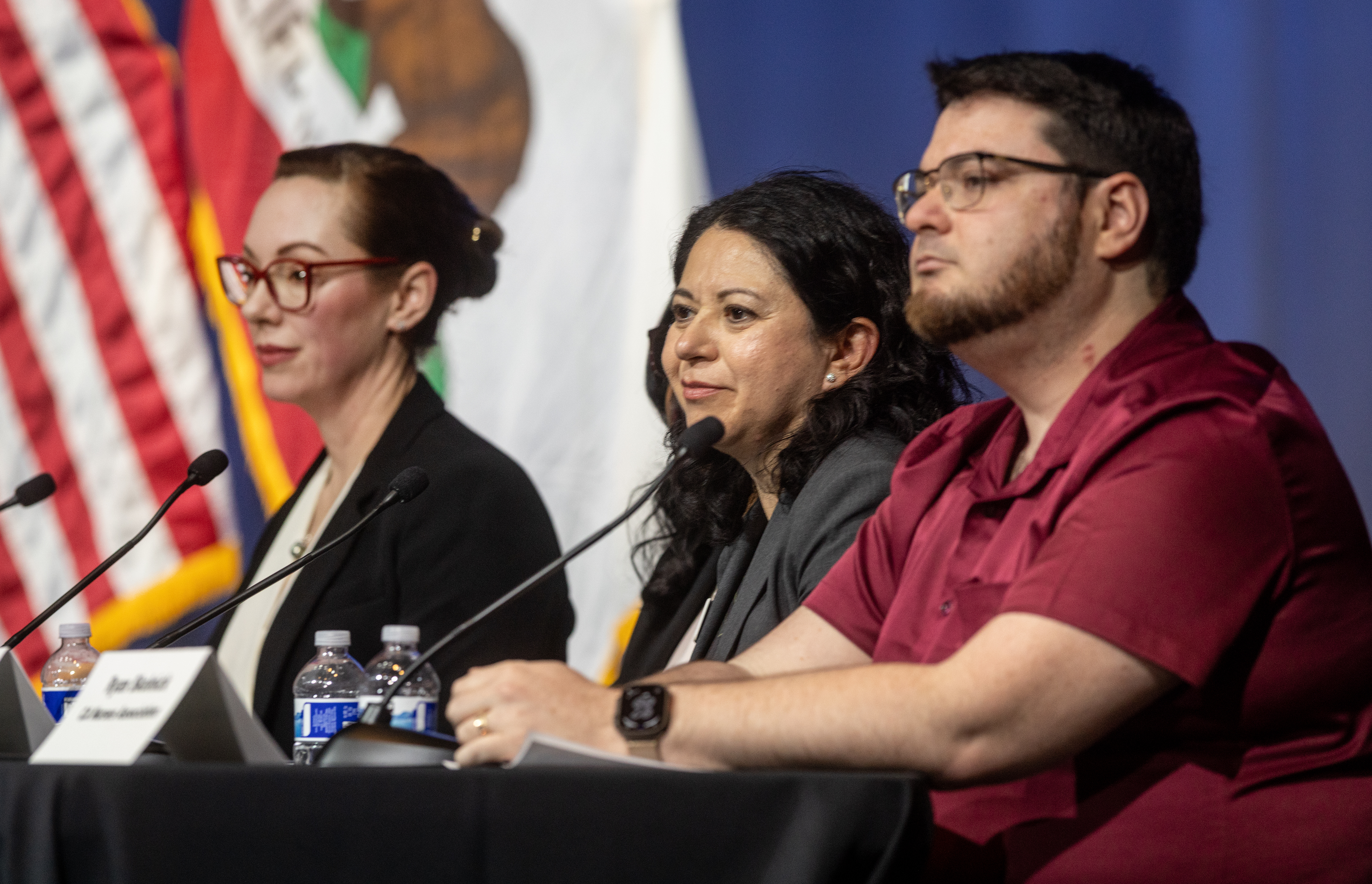 From left, Meghan Hardin, regional VP of the California Hospital...