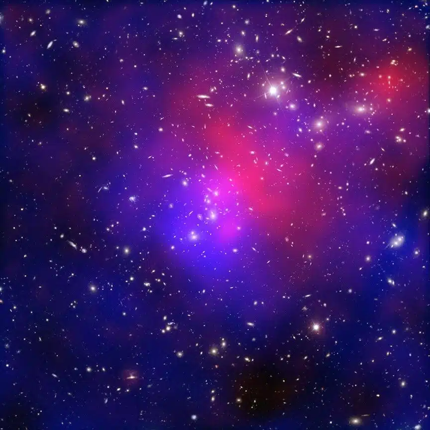 This Composite Image Captures One Of The Most Remarkable And Intense Galaxy Cluster Collisions Ever Detected.