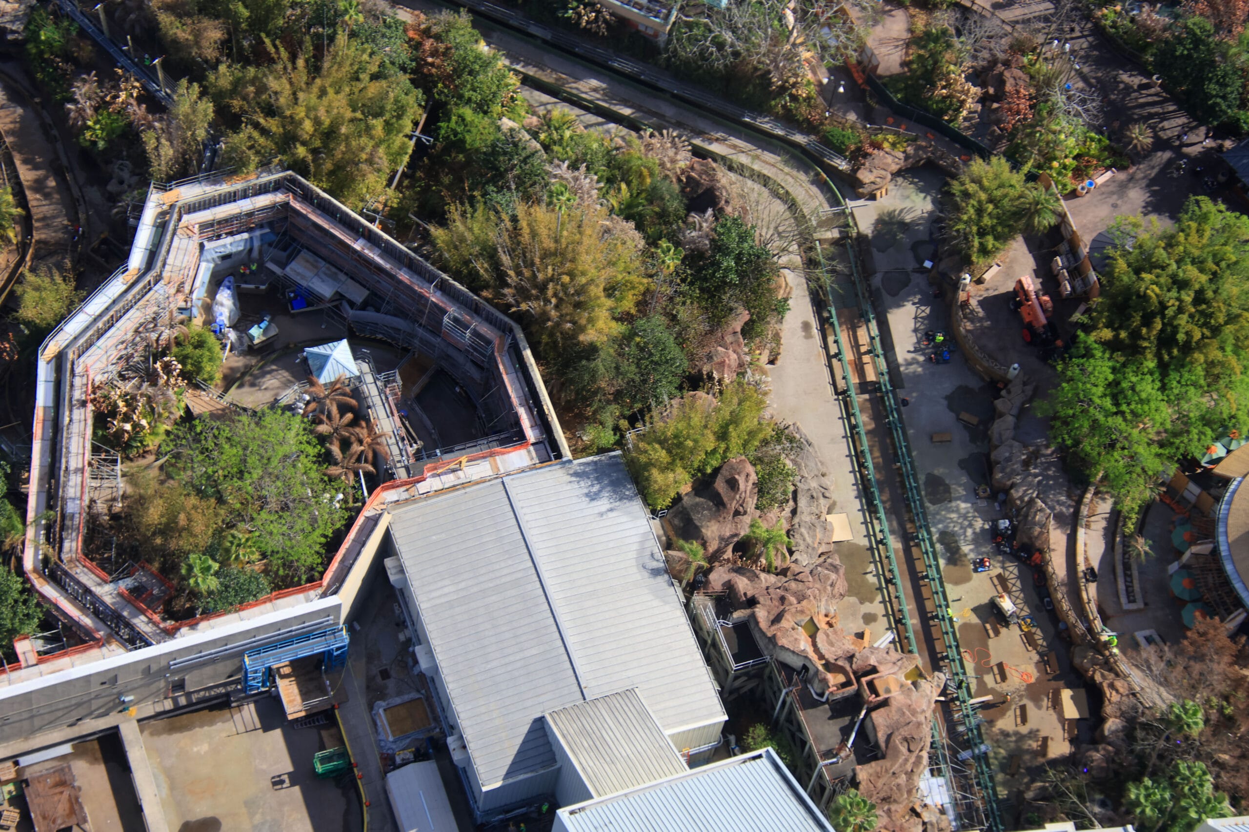 USF Jurassic Park River Adventure ride aerial photos from bioreconstruct.