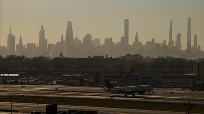 A plane at LaGuardia Airport. (AFP)