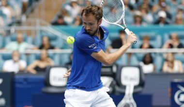 Daniil Medvedev in action ahead of the ATP Halle Open.