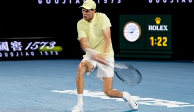 Jannik Sinner in action at the Australian Open.