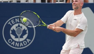 Adrian Mannarino in ATP Toronto action.