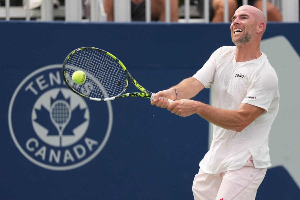 Adrian Mannarino in ATP Toronto action.