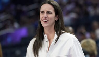 Aliyah Boston's 2-word reaction to Caitlin Clark's flex during NBA game turn heads
