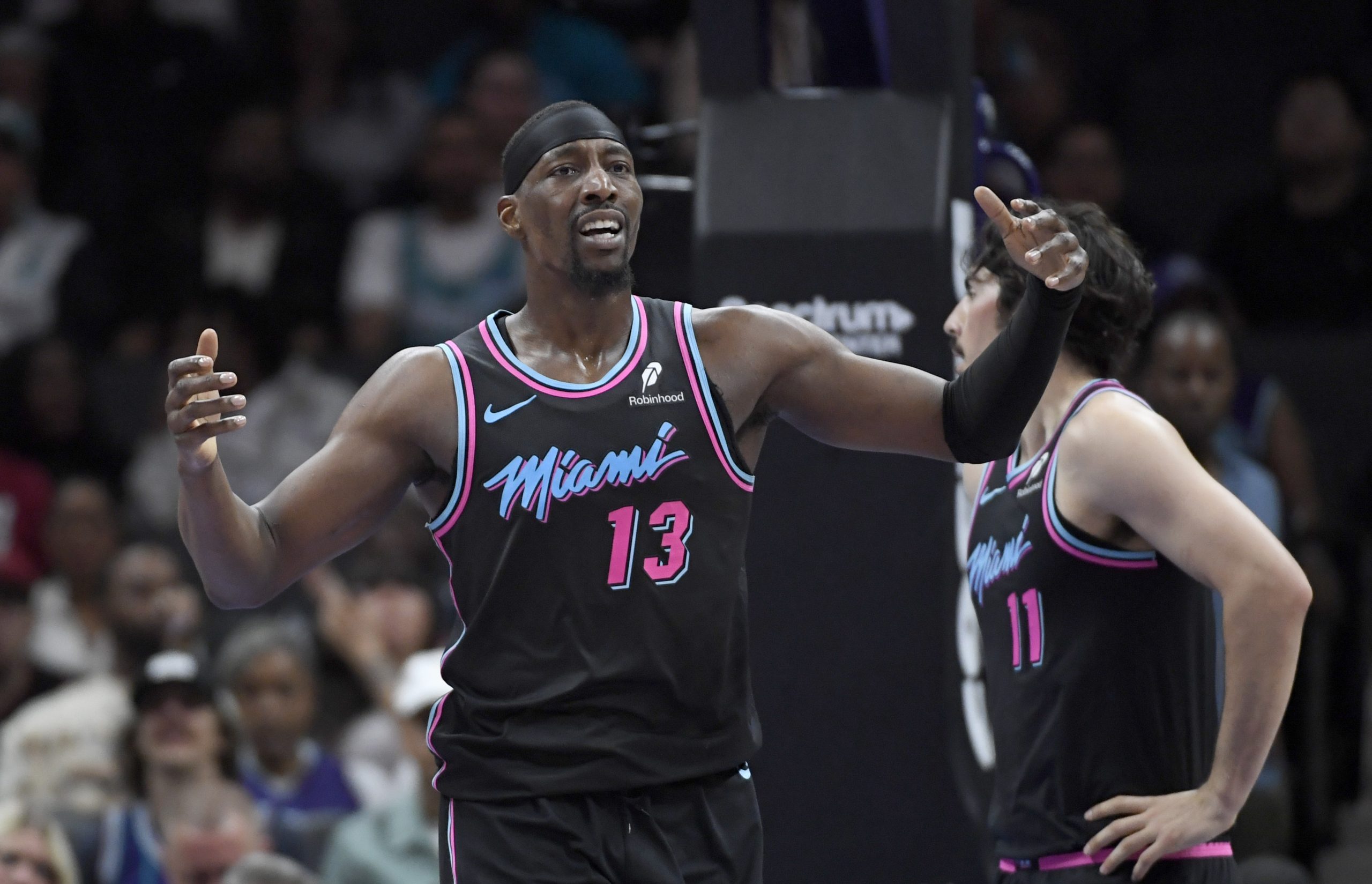 The Miami Heat haven't advanced beyond the first round since 2023. If they struggle to close the season, could Bam Adebayo be on the move? (Sam Sharpe / USA Today via Imagn Images)