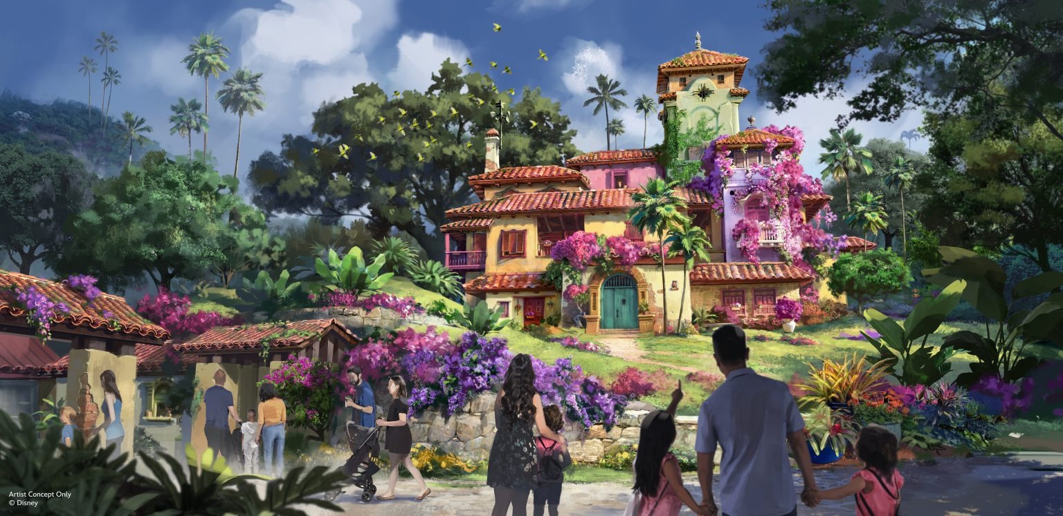 Concept art of Casita from the Disney movie Encanto for the new Encanto-themed ride coming to Disney