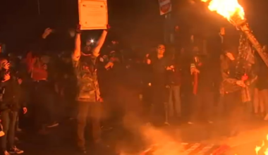 Protesters break through gates at Portland ICE facility, burn flags at ‘No Kings’ rally