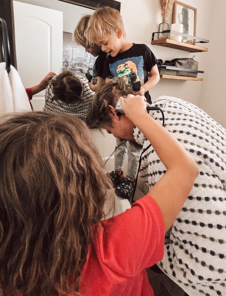 Jacob Johnson and his children.Credit: Kimberly & Jacob Johnson