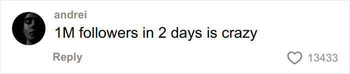 Comment on social media mentioning 1 million followers gained in 2 days, related to Timothée Chalamet Oscar chances controversy.