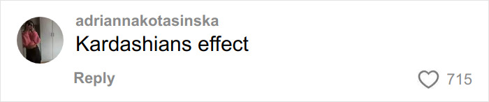 Comment on social media by user adriannakotasinska saying Kardashians effect with 715 likes, related to Academy Insider claims Timothée Chalamet Oscar chances.