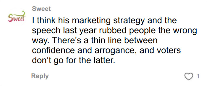 Screenshot of an online comment discussing Timothée Chalamet’s perceived arrogance affecting his Oscar chances.