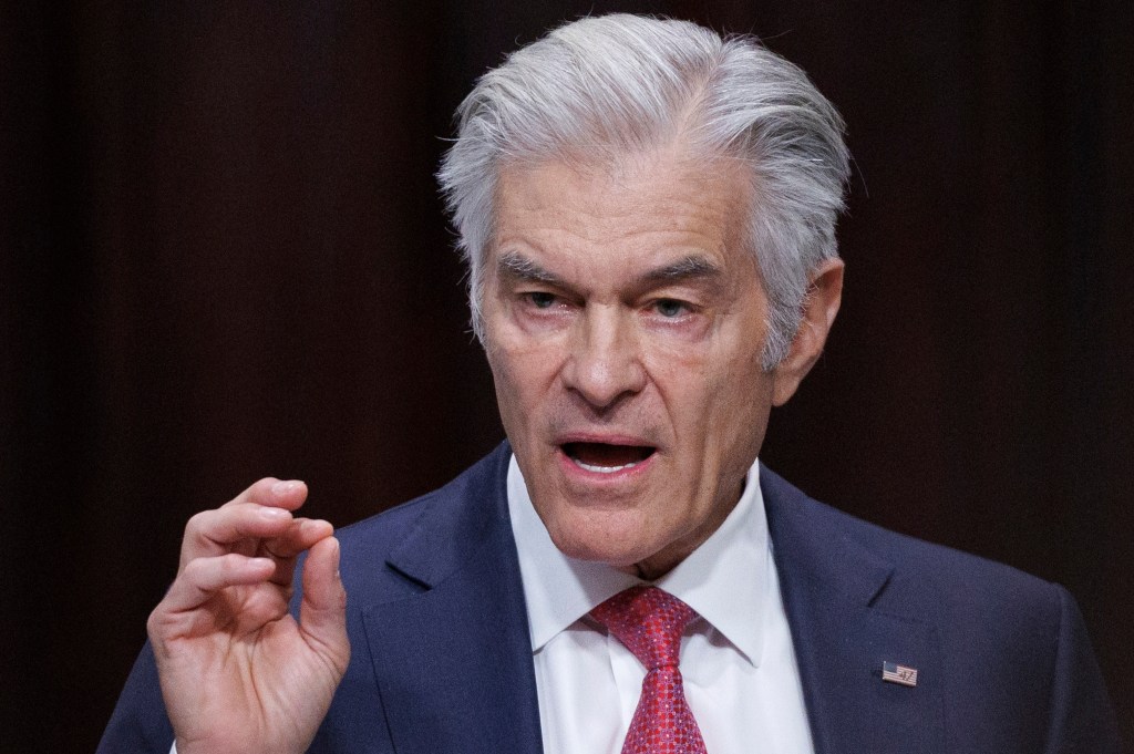 Dr. Mehmet Oz, Administrator for the Centers for Medicare & Medicaid Services, speaking at a news conference.