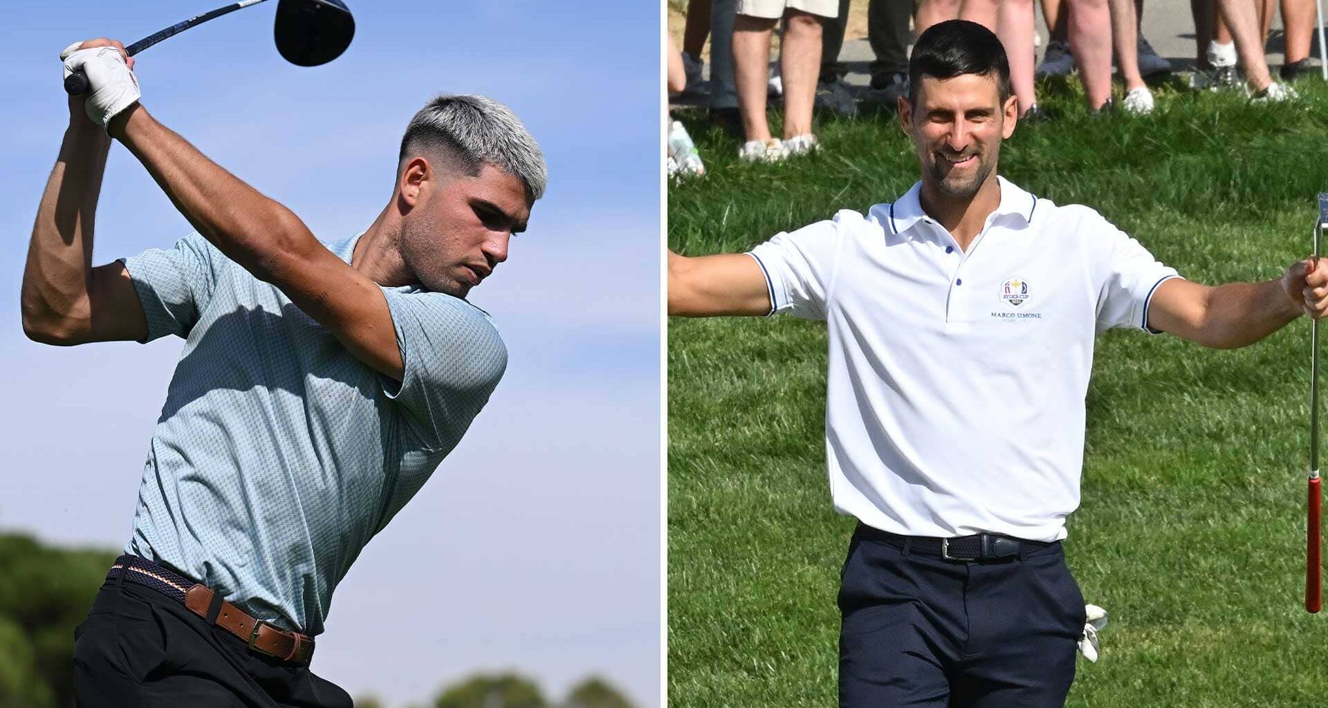 Carlos Alcaraz and Novak Djokovic joined Alexander Zverev on the golf course in Indian Wells.