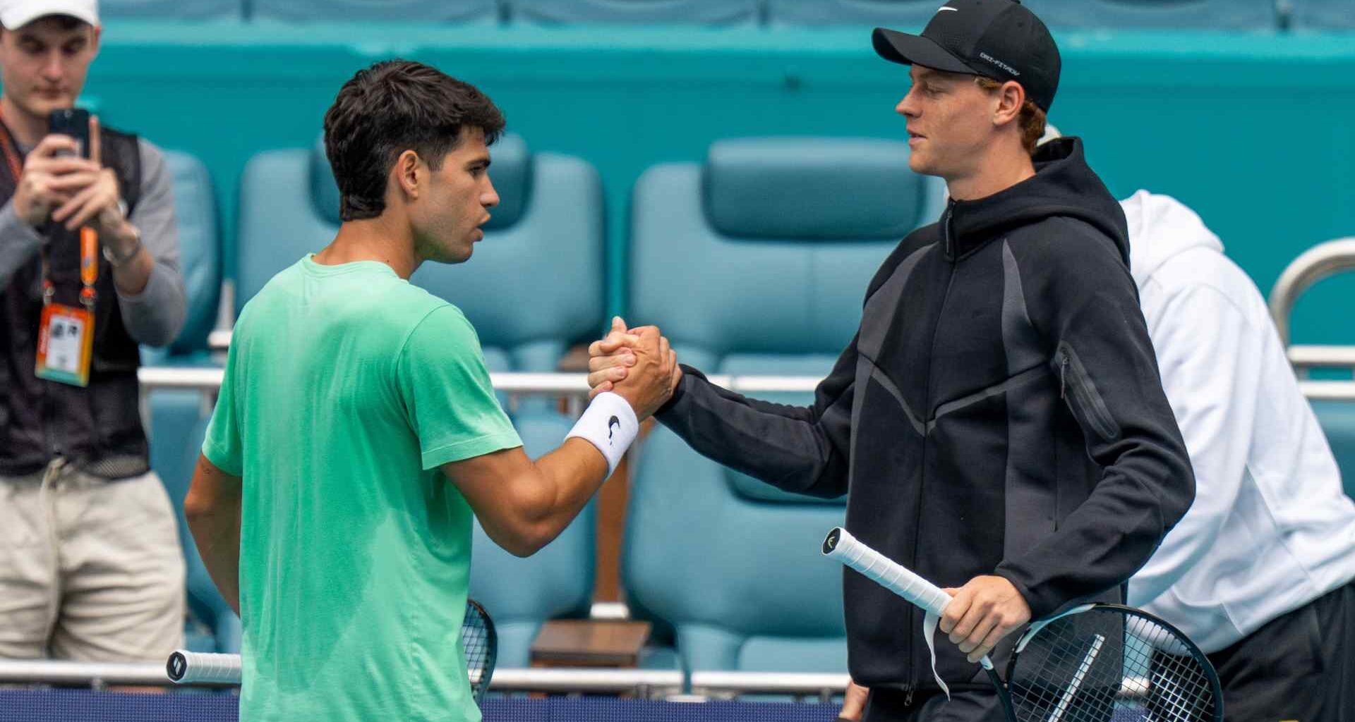 Carlos Alcaraz and Jannik Sinner are the top two seeds, respectively, at the Miami Open presented by Itau.