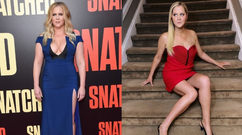 Amy Schumer before and after using GLP-1s for weight loss