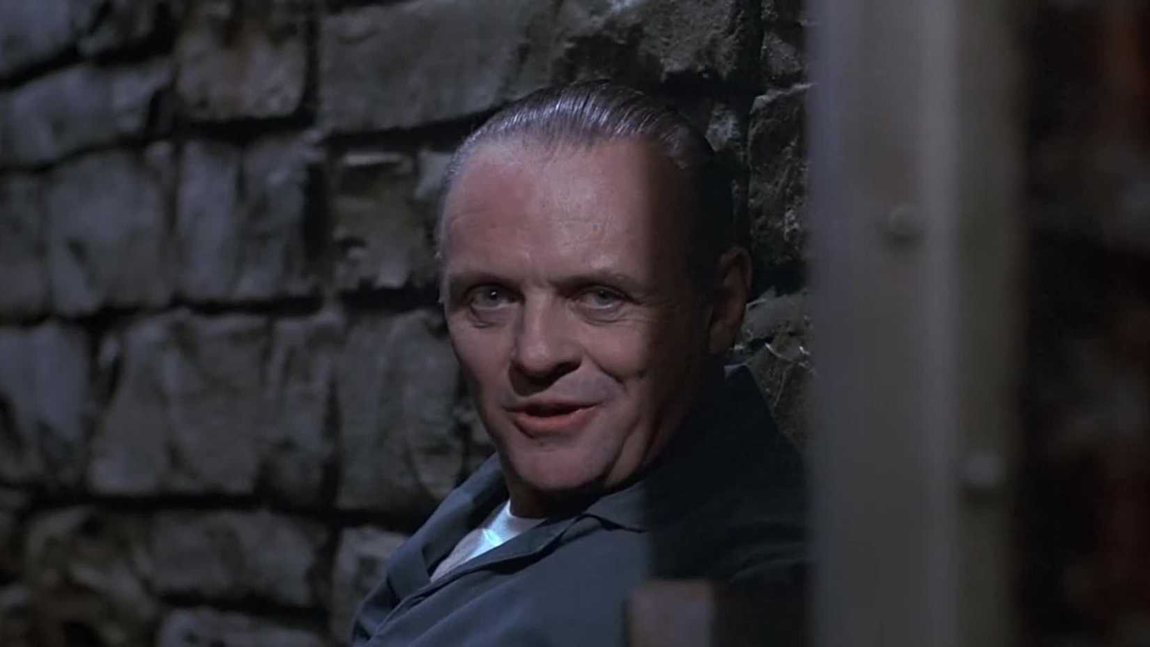 Anthony Hopkins as Hannibal Lecter in his cell in Silence of the Lambs
