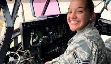 Airman 1st Class Elizabeth Canfield poses for a photo at Ramstein Air Base, Germany, in this 2018 image. Canfield, now a Cadet 1st Class, earned her appointment through the Leaders Encouraging Airmen Development (LEAD) program. (Photo courtesy of Elizabeth Canfield)