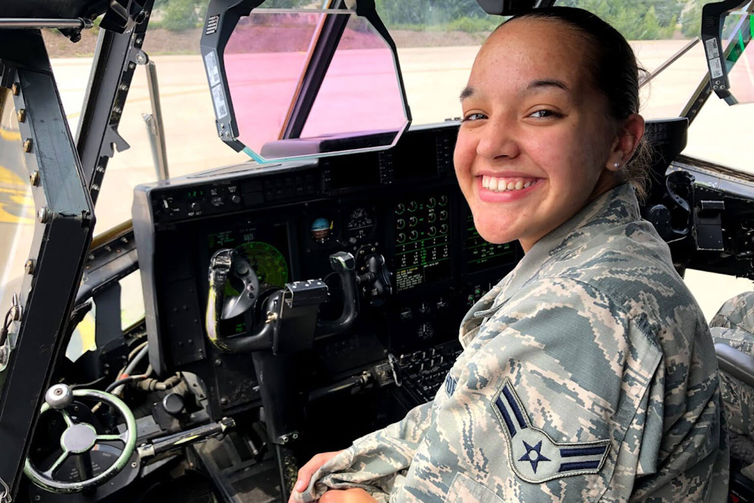 Airman 1st Class Elizabeth Canfield poses for a photo at Ramstein Air Base, Germany, in this 2018 image. Canfield, now a Cadet 1st Class, earned her appointment through the Leaders Encouraging Airmen Development (LEAD) program. (Photo courtesy of Elizabeth Canfield)