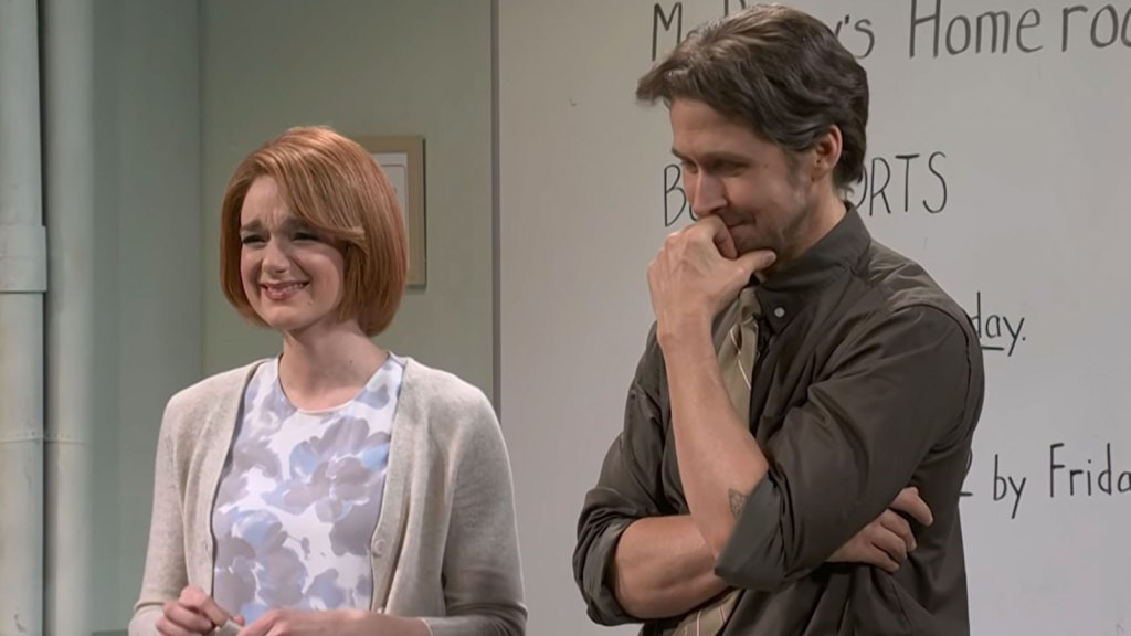 Ashley Padilla, Ryan Gosling Are Partners In Crime Breaking On 'SNL'