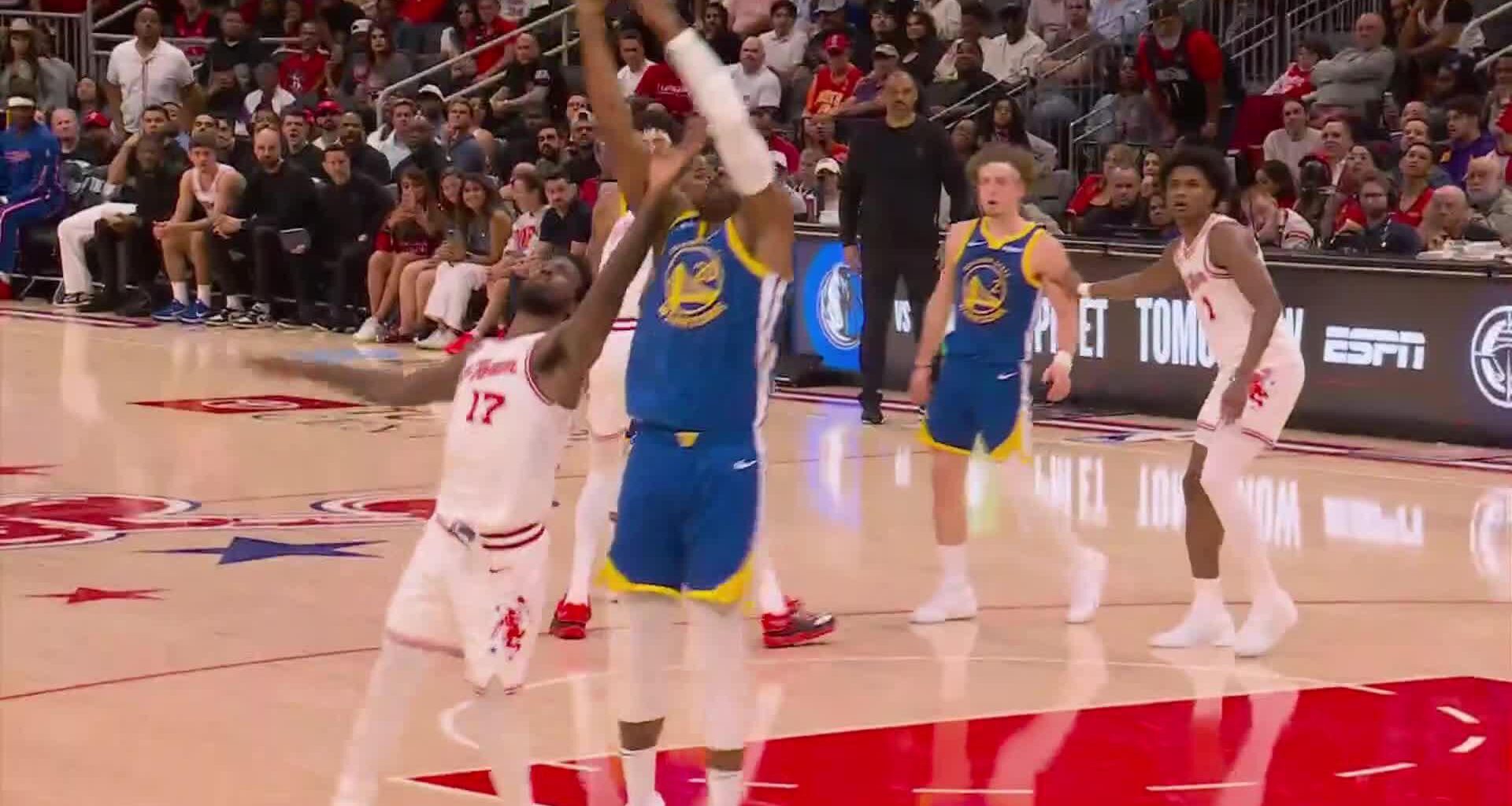 Short-handed Warriors edge Rockets 115-113 in overtime thriller