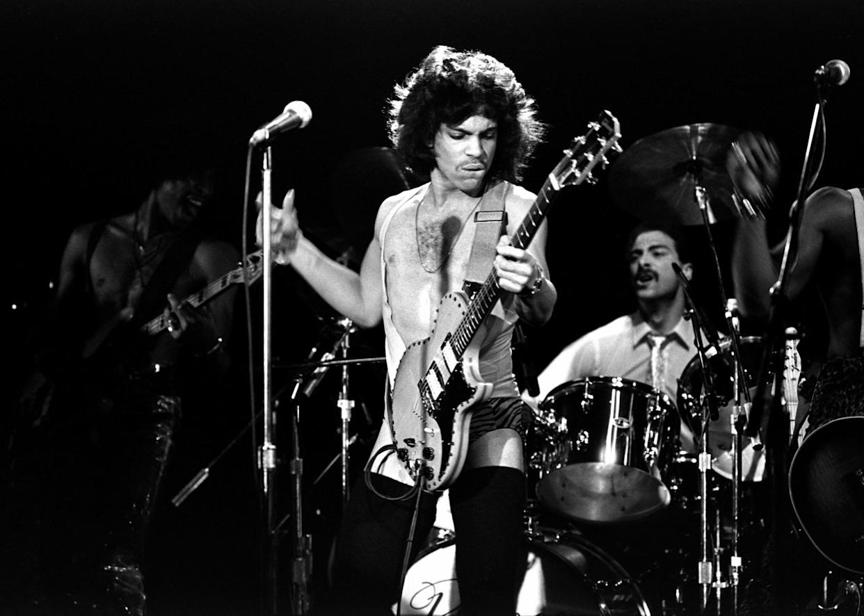 Prince performs live onstage at the Ritz Carlton in New York. - 