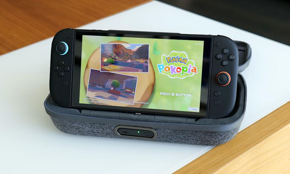 One of the neat things about giving the battery  a kickstand is that it turns the case into a mini all-in-one. This makes wish Belkin gave the included power pack some sort of docking functionality for connecting the Switch 2 to an external display. 