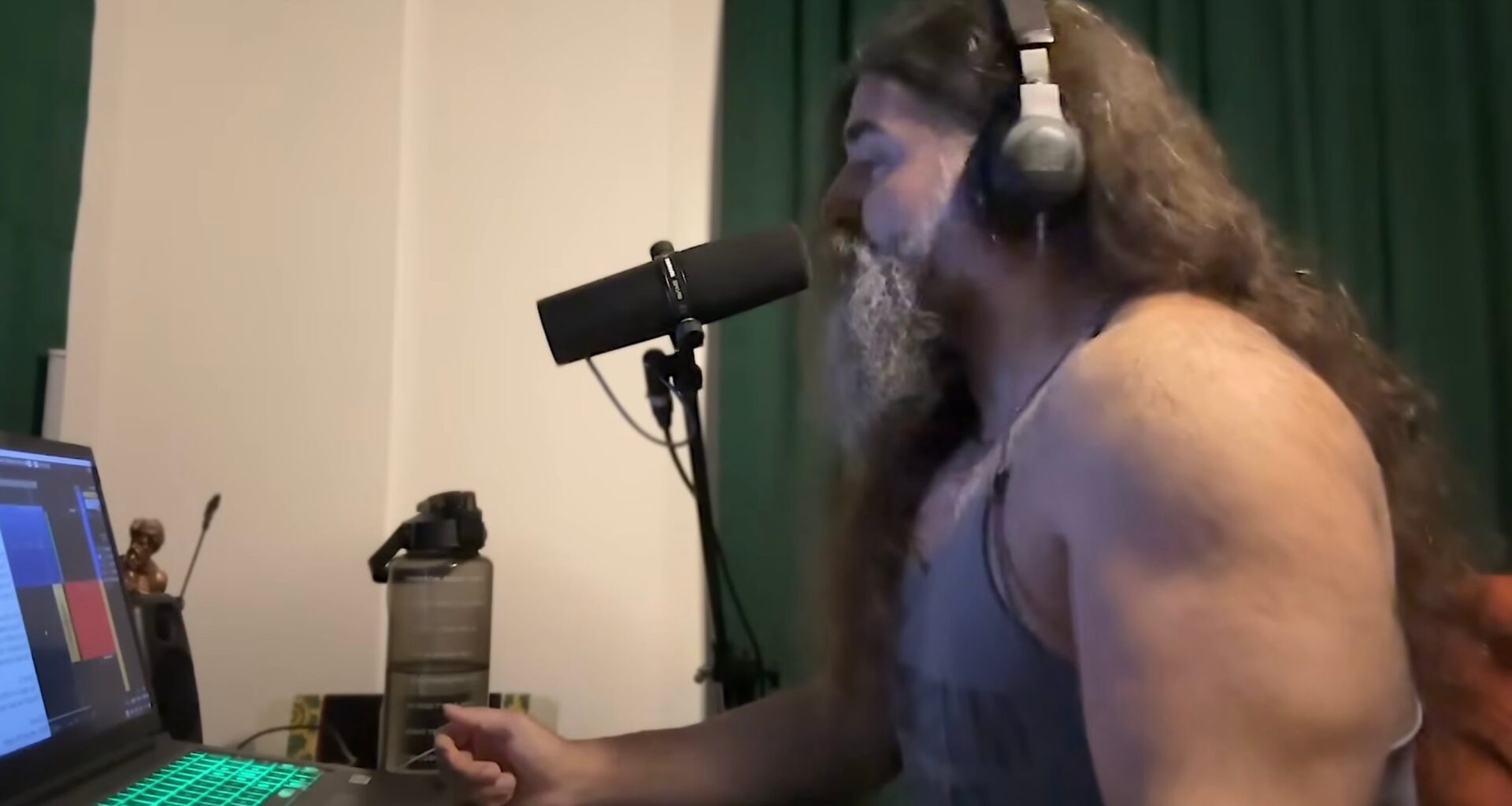 Berzan Önen trying out for the band Nevermore in a studio setting, captured mid-performance during his audition.