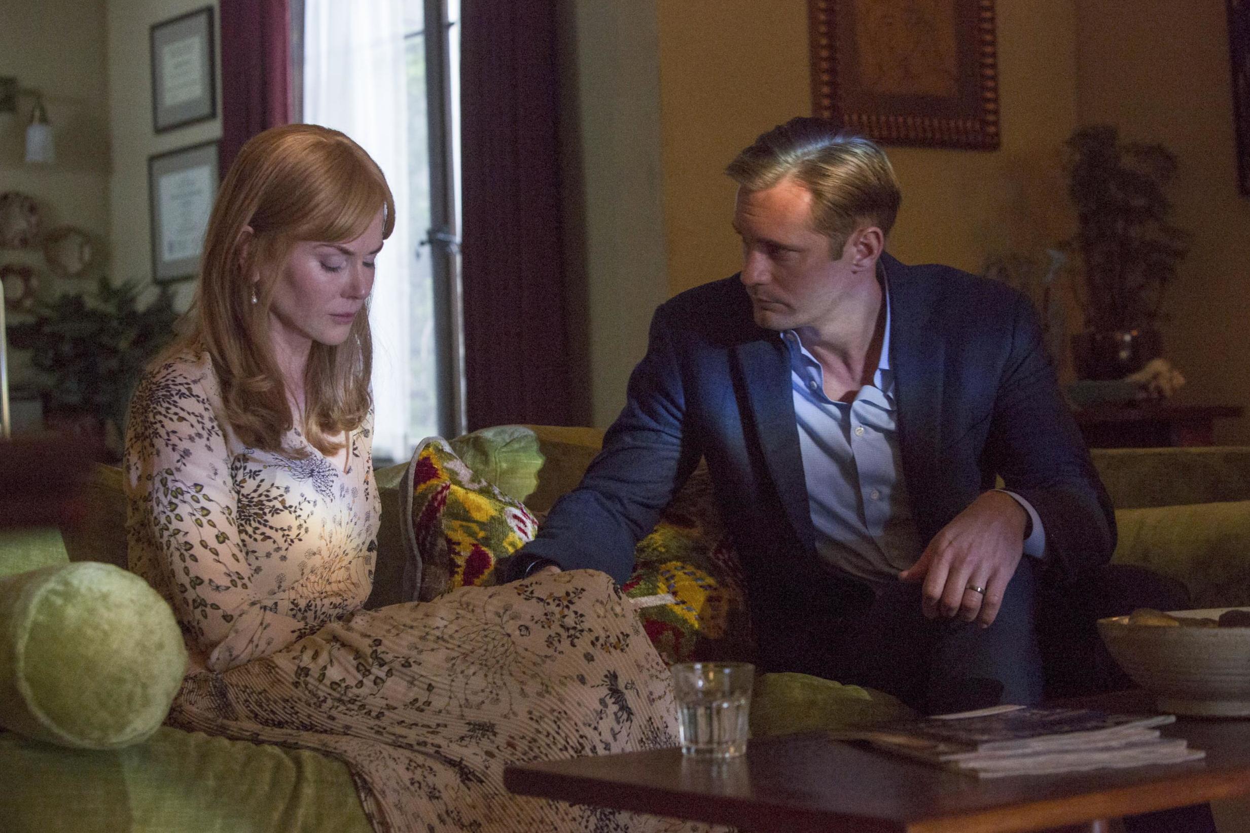 Nicole Kidman said that she once reprimanded Alexander Skarsgård, who played her husband on ‘Big Little Lies,’ for eating a falafel sandwich before they had to film sex scenes