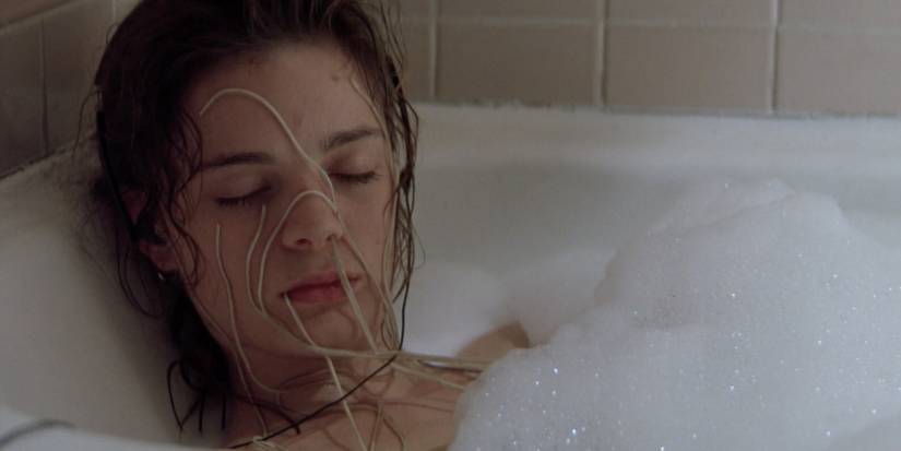 A woman covered in worms in Body Snatchers