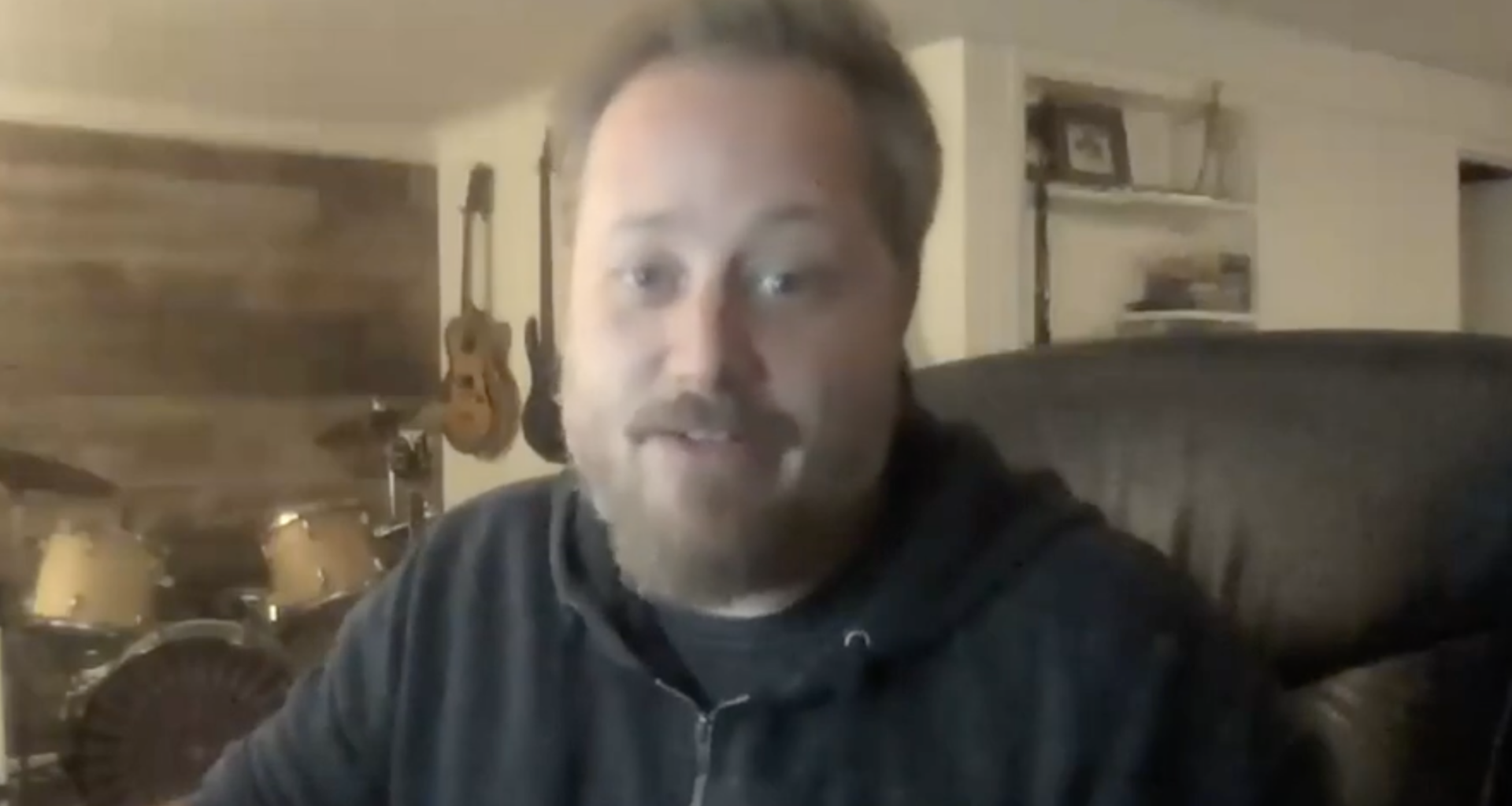 Portrait of Brad Lewter, original vocalist of Trivium, who performed with the band until 2000.