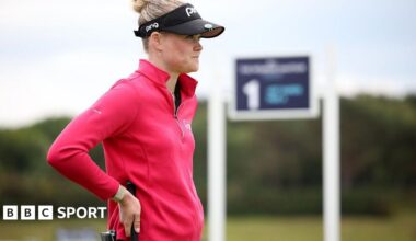 Luca Thompson looks on during the R&A Women's Amateur Championship at Nairn Golf Club