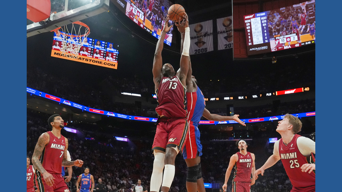 Herro scores 25, Adebayo hits milestone and Heat top Pistons 121-110, Detroit's 4th straight loss