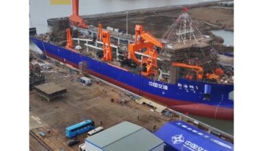 BREAKING NEWS: Dredger Xin Hai Jing hits the water - China's first distributed pump TSHD