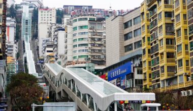 China Built the World's Largest Outdoor Escalator, and It's a Modern Marvel That Looks Like It Never Stops Rising Into the Sky