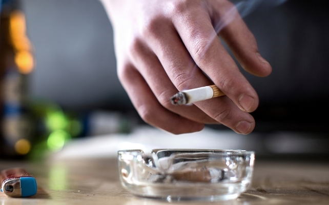 cigarette in a person's hand