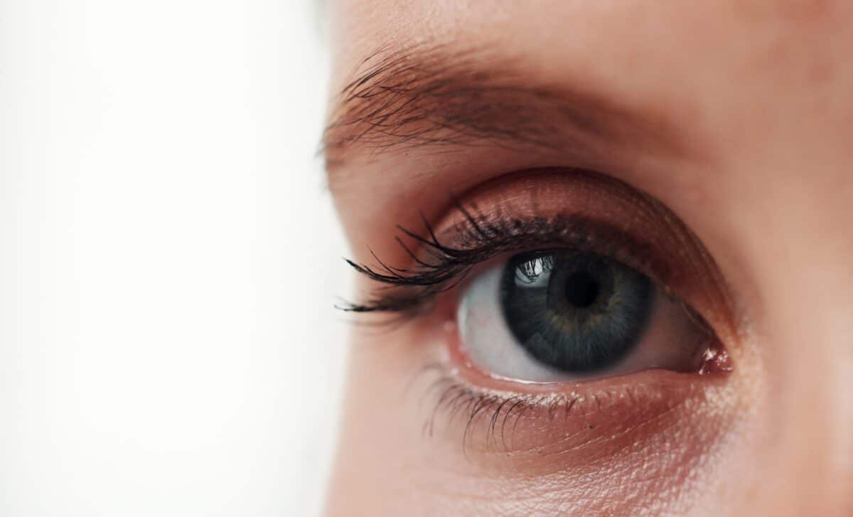 Close Up, Focus On The Person And The Retina