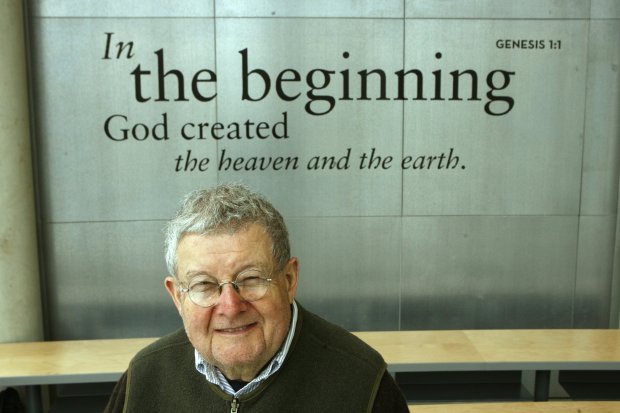Architect Stanley Tigerman on Oct. 10, 2007, in the chapel at the then-new Pacific Garden Mission. (Chris Walker/Chicago Tribune)