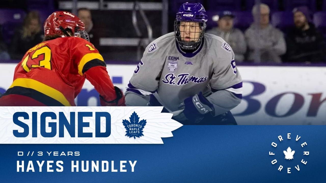 Maple Leafs Sign Hayes Hundley To A Three-year, Entry-level Contract
