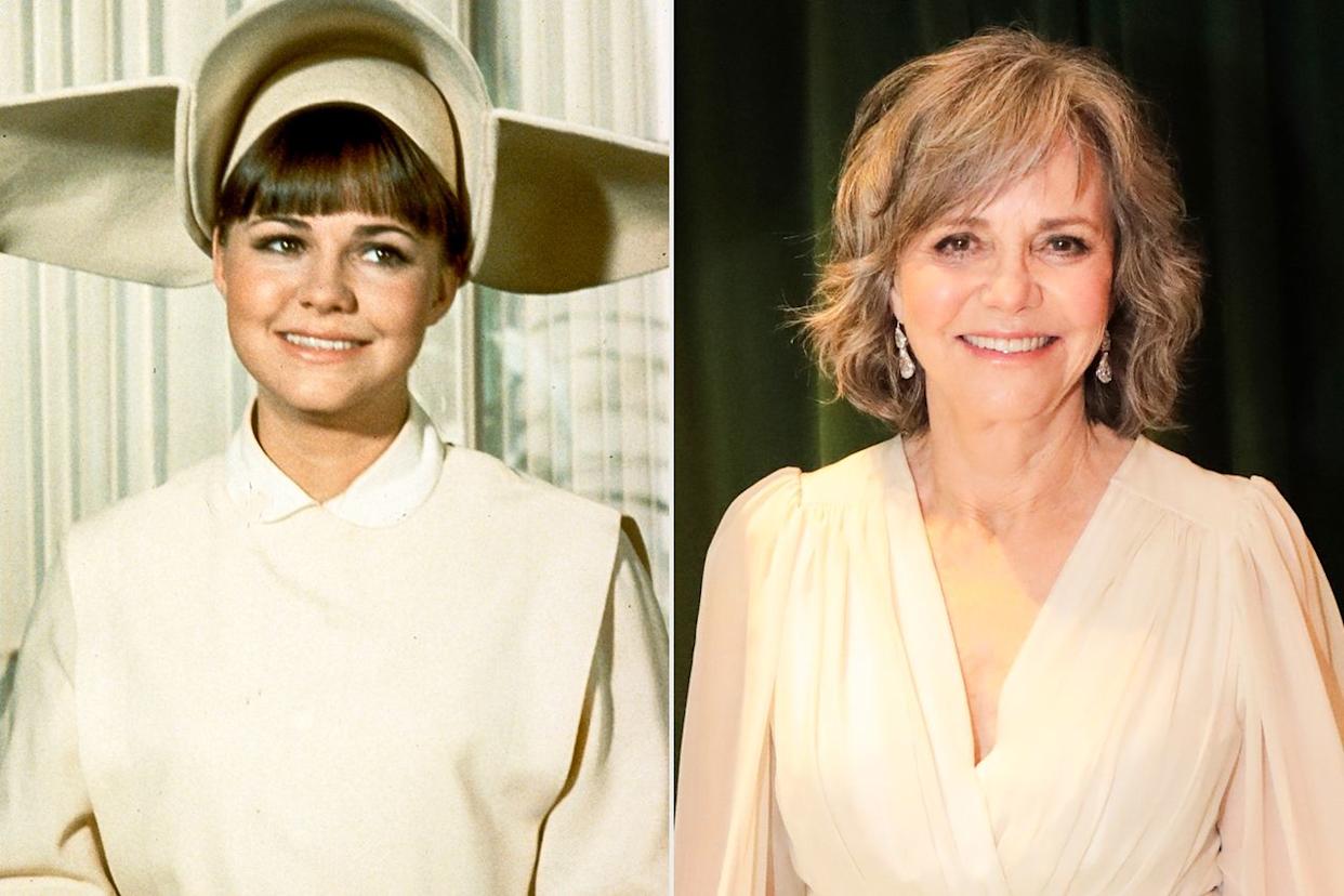 Sally Field as Sister Bertrille in The Flying Nun ; Sally Field is seen backstage during the 96th Annual Academy Awards at Dolby Theatre on March 10, 2024Credit: ABC Photo Archives/Disney General Entertainment Content via Getty; Al Seib/A.M.P.A.S. via Getty