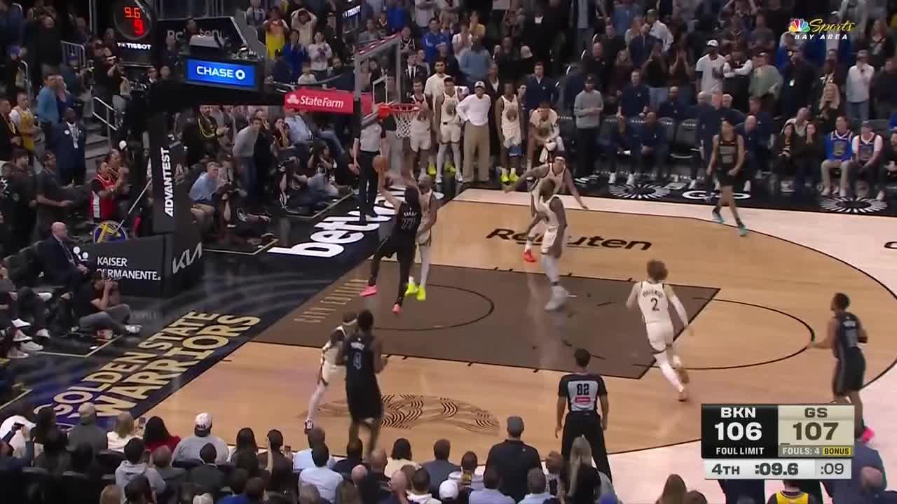 Warriors hand the Nets their ninth straight loss with a 109-106 victory